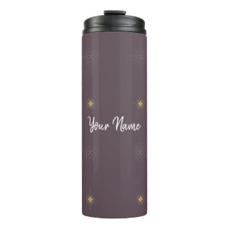 Yellow Star Burst - Thermal Tumbler Purple