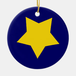Yellow Star Ceramic Ornament