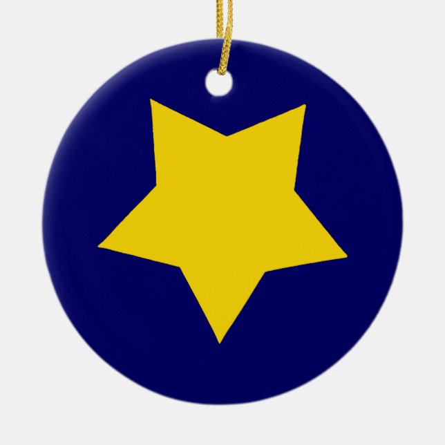 Yellow Star Ceramic Ornament (Front)