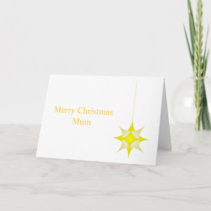 Yellow Star Design Mother Christmas Card
