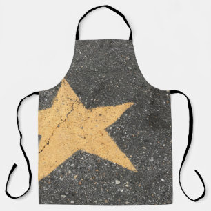 Yellow star-printed pavement apron