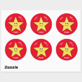 Great Work Bronze Star Red and Blue School Award Star Sticker