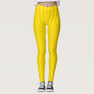 Yellow Starburst Pattern Leggings