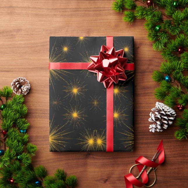 Yellow Starburst Wrapping Paper (Holiday Gift)