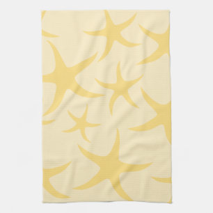 Yellow Starfish Pattern. Kitchen Towel