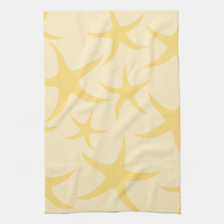 Yellow Starfish Pattern. Kitchen Towel