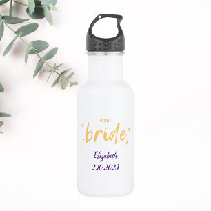 Yellow Stars and Purple Elegant Bride 532 Ml Water Bottle