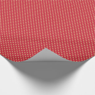 Yellow Stars on Red Vintage Pattern Wrapping Paper