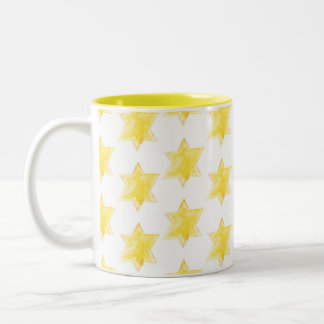 Yellow Stars Pattern Two-Tone Coffee Mug