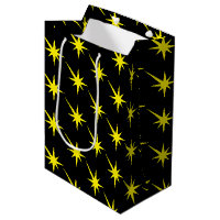 Yellow Stars, Snowflakes black pattern gift