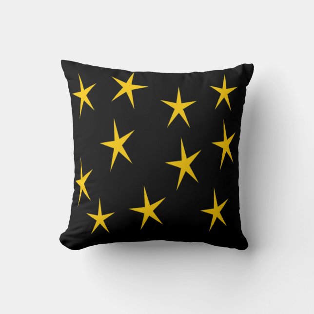 YELLOW STARS THROW PILLOW (Front)