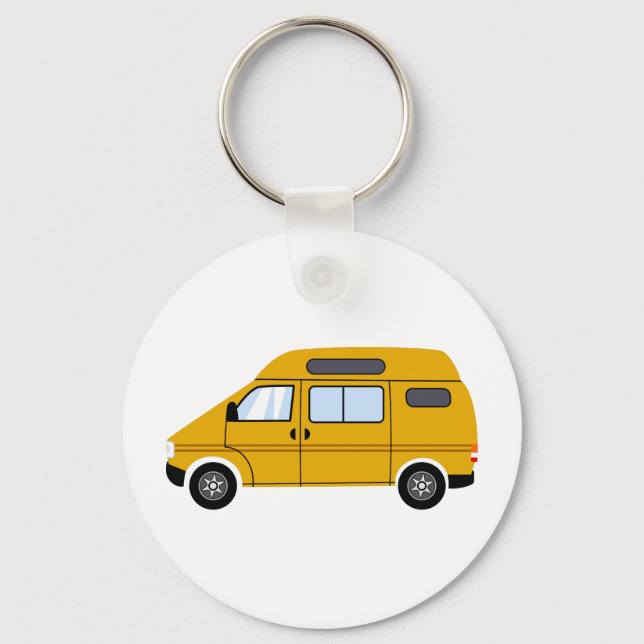 Yellow Stealth Camper Van High Top Mobile Freedom Keychain (Front)