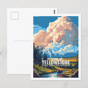 Yellow Stone National Park Wyoming and Montana Postcard