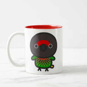 Yellow-streaked lory Two-Tone coffee mug