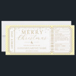 Yellow Stripe Concert Ticket Gift Voucher Card<br><div class="desc">This fake Christmas concert gift voucher design features a stripe design. All of the text is fully editable. For more advanced customization of this design, simply select the "Customize It" button above.</div>
