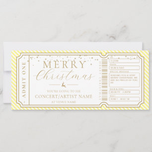 Yellow Stripe Concert Ticket Gift Voucher Card
