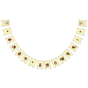 Yellow Stripe Koala Gender Neutral Baby Shower Bunting Flags
