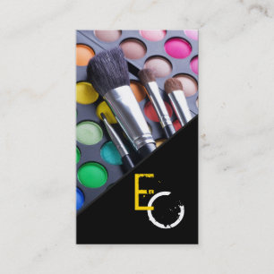 Yellow Stripe Make Up Artist Palette Business Card