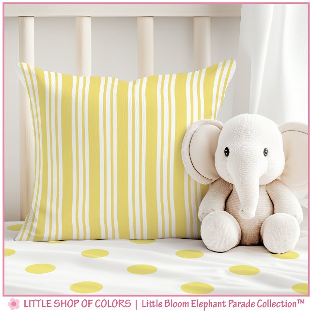 Yellow Stripe Nursery Throw Pillow (Creator Uploaded)