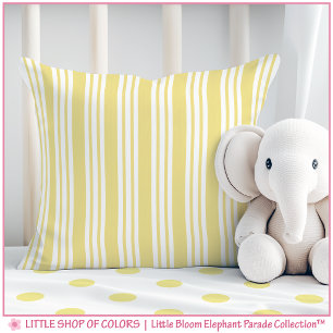 Yellow Stripe Nursery Throw Pillow