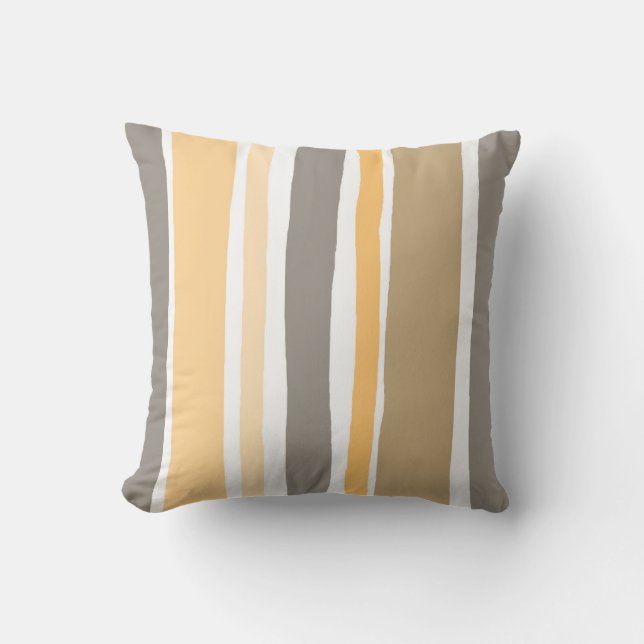 Yellow Stripe Outdoor Pillow (Front)