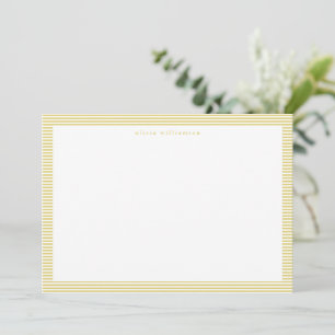 Yellow Stripe Preppy Classic Personalized Name Card