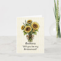 Yellow Stripe Whimsical Sunflower Proposal