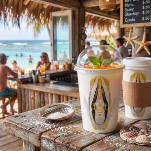 Yellow Striped Angelfish Portrait Paper Cups