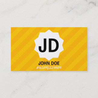 Yellow Striped Custom Monogram Business Card