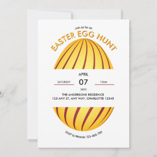Yellow Striped Easter Egg Hunt Invitation