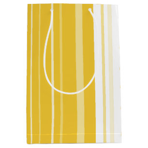 Yellow Striped Pattern Medium Gift Bag