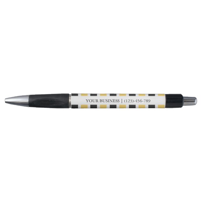 Yellow Striped Pattern Personalized Pen (Front)