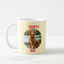 Yellow Striped Personalized Dog Mum