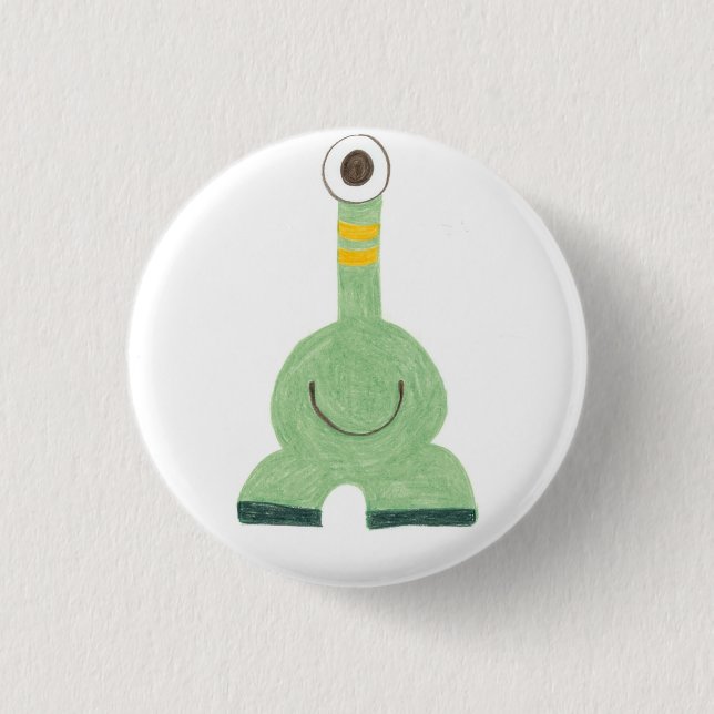 Yellow Stripes 1 Inch Round Button (Front)