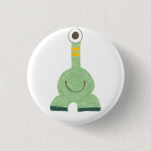 Yellow Stripes 1 Inch Round Button
