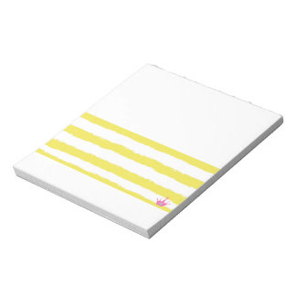 Yellow stripes and a pink crown Notepad