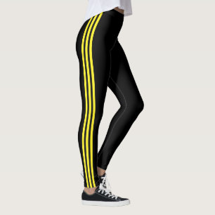 Leggings with yellow stripe best sale