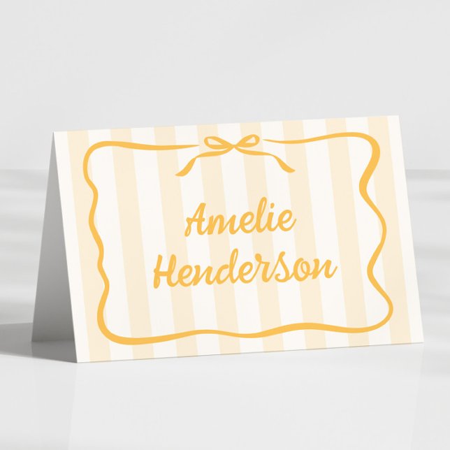Yellow Stripes Escort Name Cards (Creator Uploaded)