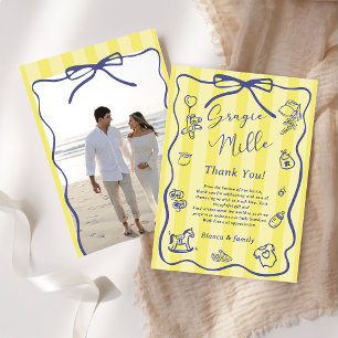 Yellow Stripes Italian Themed Ciao Baby Shower Invitation
