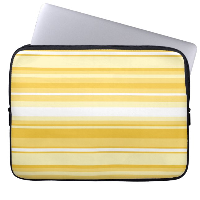 Yellow stripes laptop sleeve (Front)