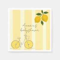 Yellow Stripes Lemons Baby Shower