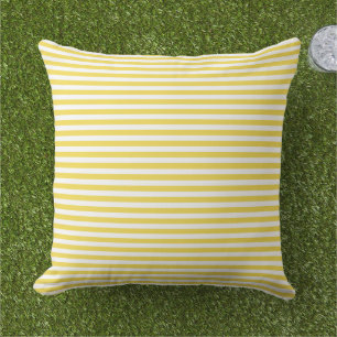 Yellow Stripes Outdoor Pillow