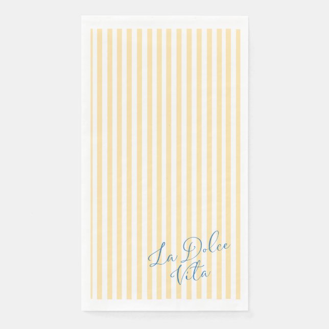 Yellow Stripes Paper Napkin (Front)