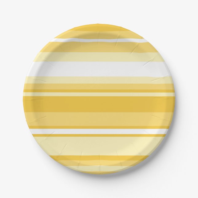 Yellow stripes paper plate (Front)