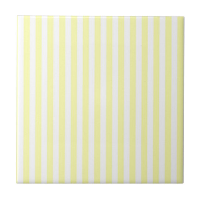 Yellow Stripes Pattern Minimal Modern Summer Tile (Front)