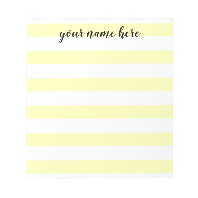 Yellow Stripes Personalized Notepad (Front)