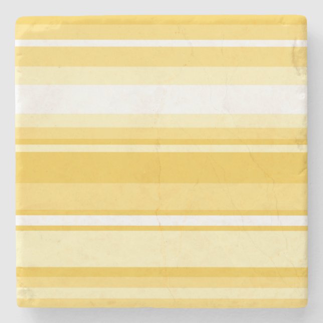 Yellow stripes stone coaster (Front)