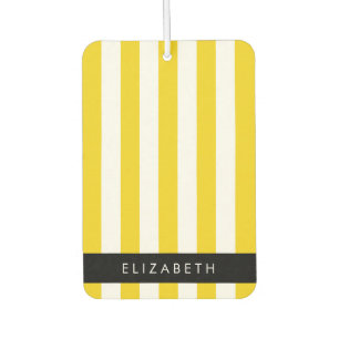 Yellow Stripes, Striped Pattern, Lines, Your Name Air Freshener