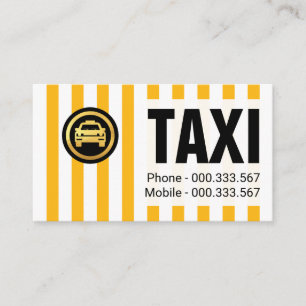 Yellow Stripes Taxi Cab Driver Business Card