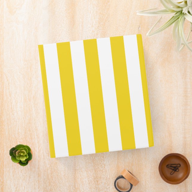 Yellow Stripes, White Stripes, Striped Pattern Binder (In Situ)